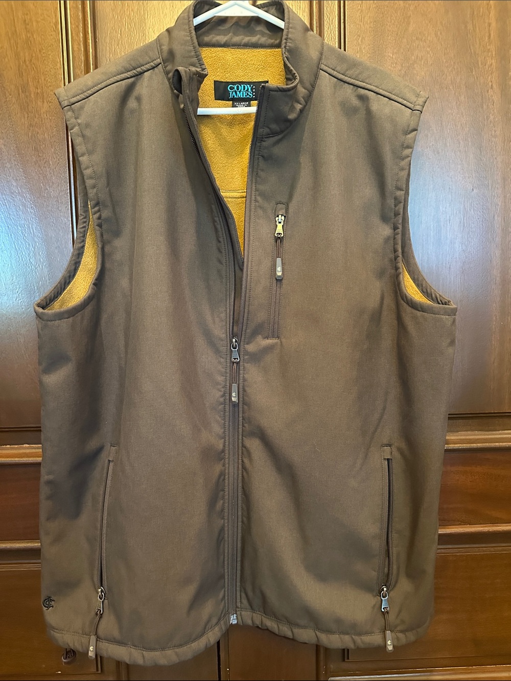 Cody James Brown Quilted Fleece-Lined Men's Vest